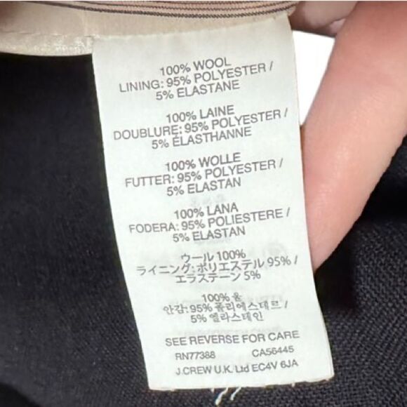 J CREW- Rhodes Two Button Blazer in 100% Italian Wool Wrinkle Resistant Black, 8 - Picture 13 of 16